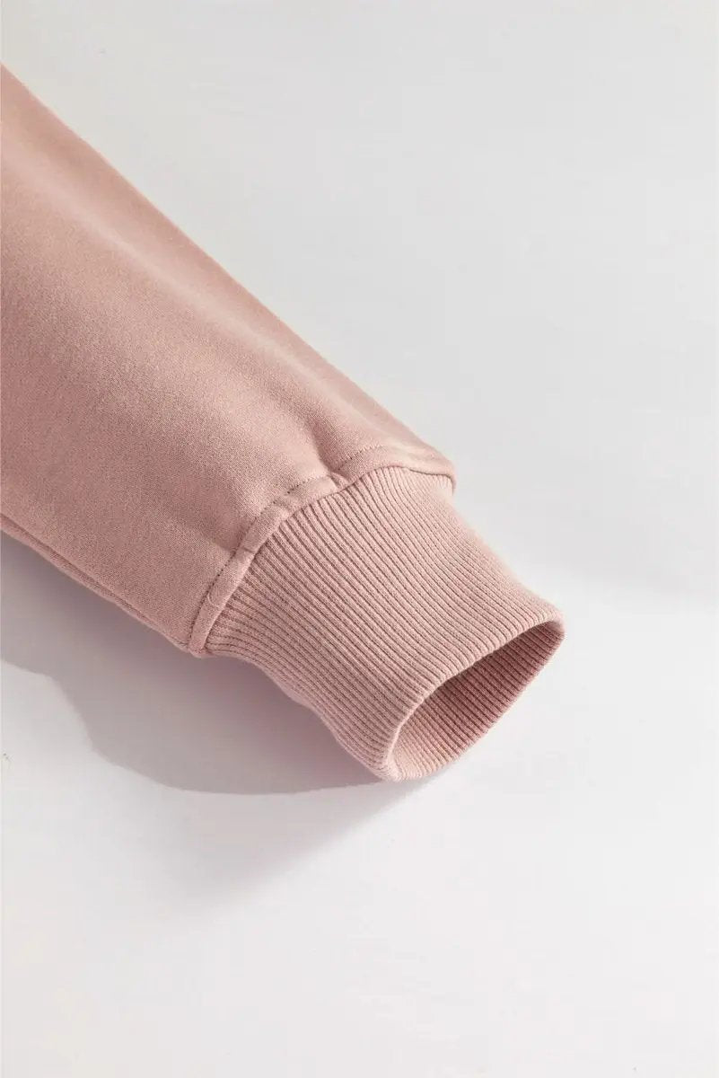 Women's Pullover Sweatshirt - Zipped Neck & Drop Shoulder - Casual Gray