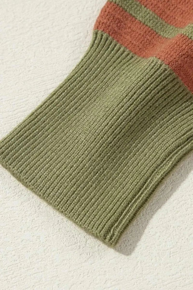 Trendsi Striped Sweater Women's Casual Round Neck Long Sleeve Top Comfortable