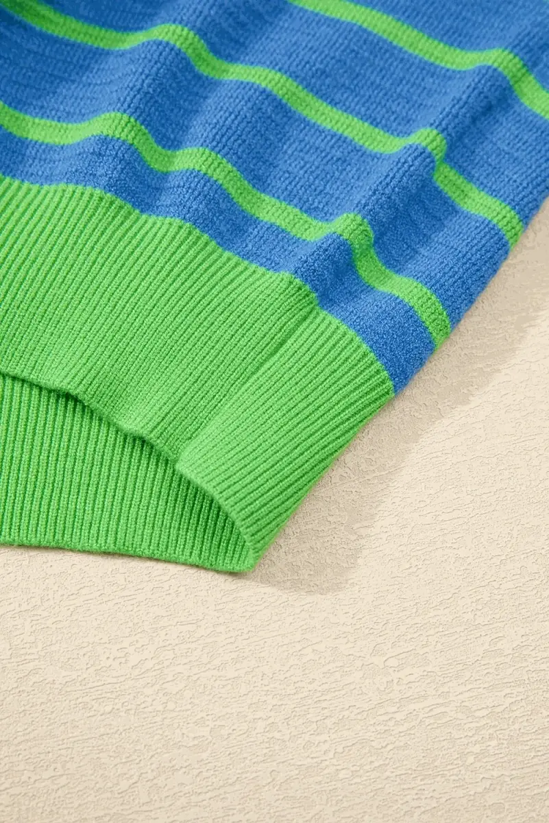 Trendsi Striped Sweater Women's Casual Round Neck Long Sleeve Top Comfortable