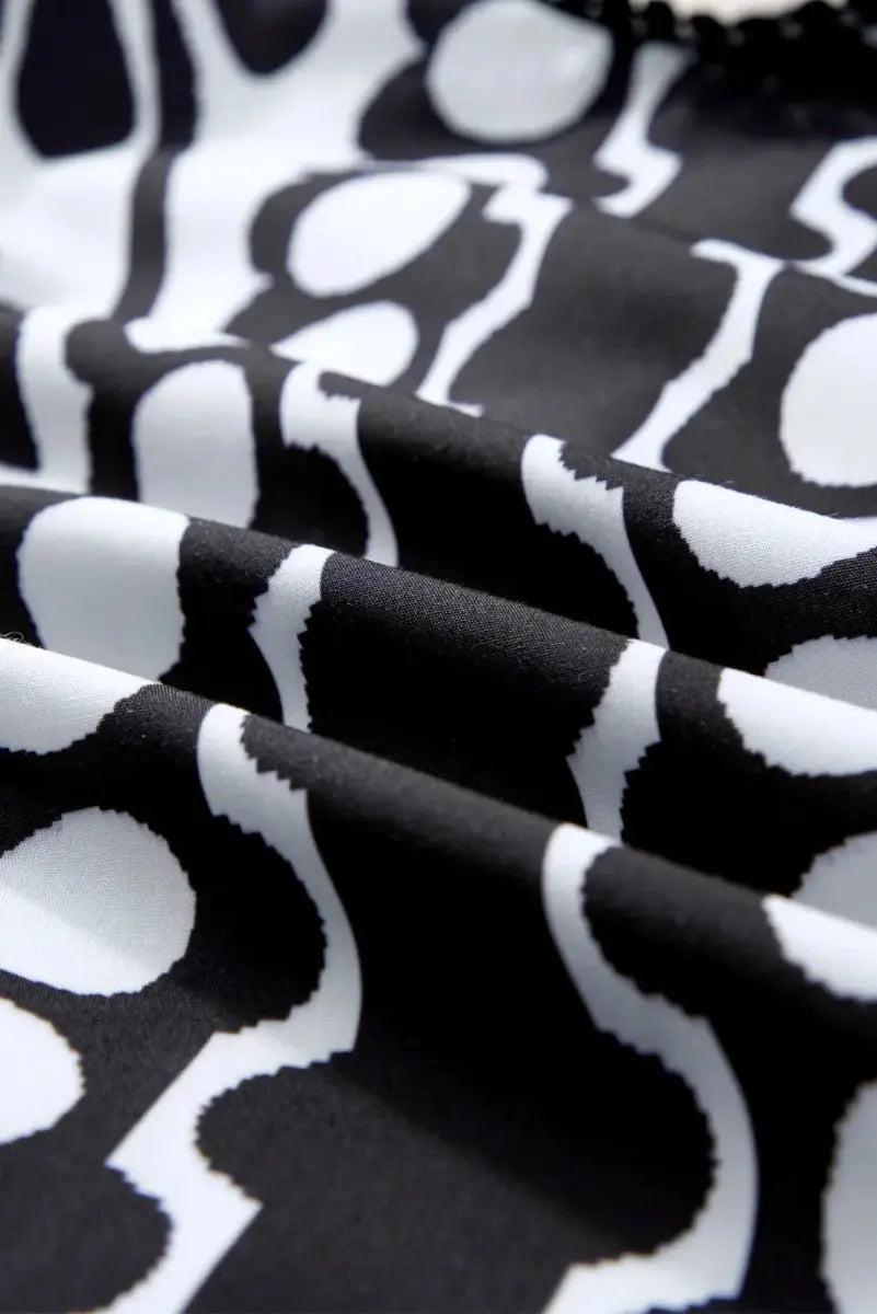 Trendsi Printed Blouse Women's Casual Top Stylish Round Neck Half Sleeve