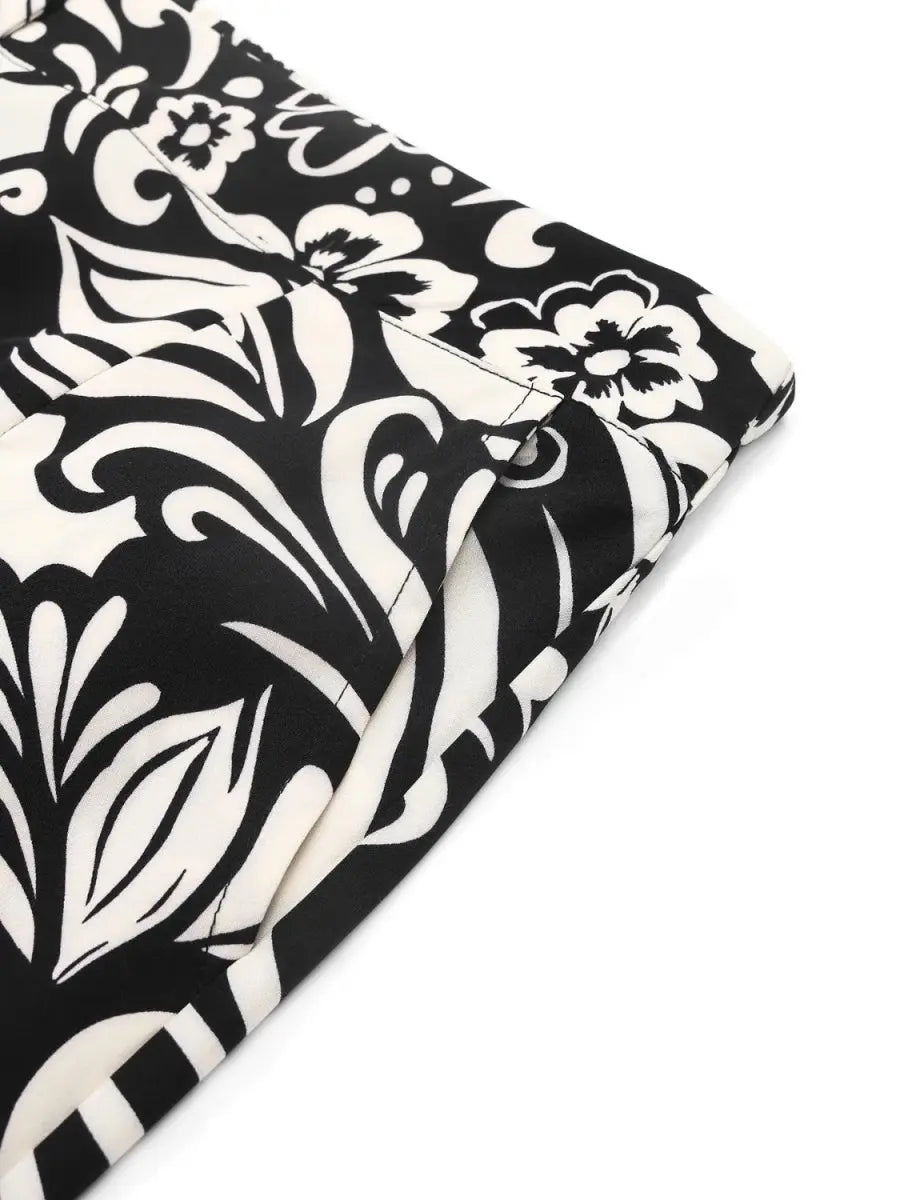 Trendsi Printed Wide Leg Women's Pants Casual Bottoms with Pockets