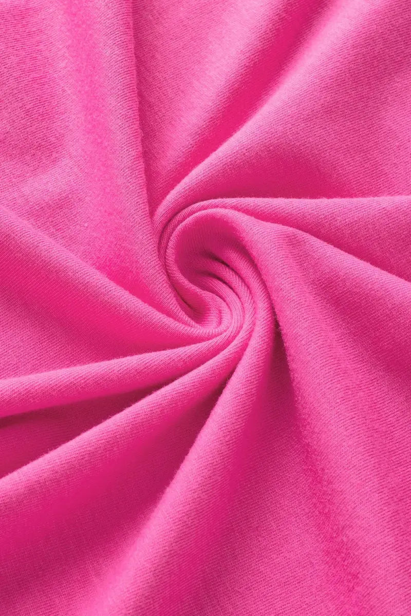 Trendsi Slit Round Neck Tee Women's Casual Top Half Sleeve Soft Fabric