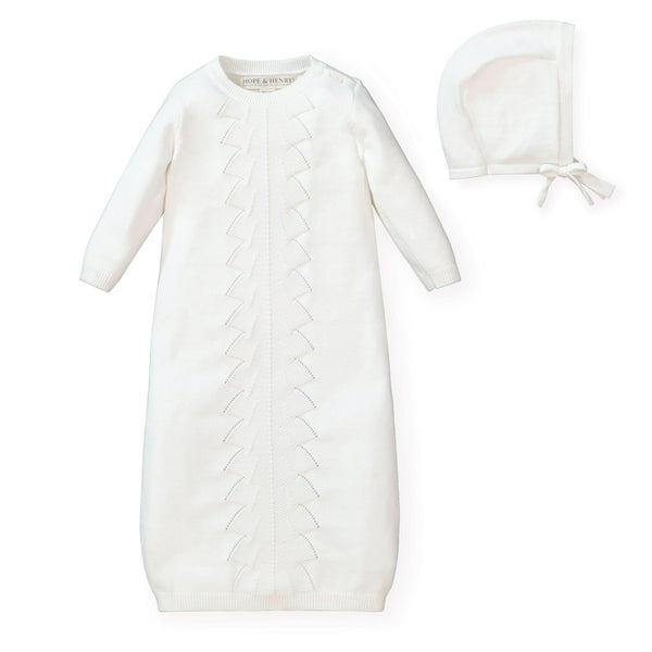 Sweater Gown and Bonnet Set