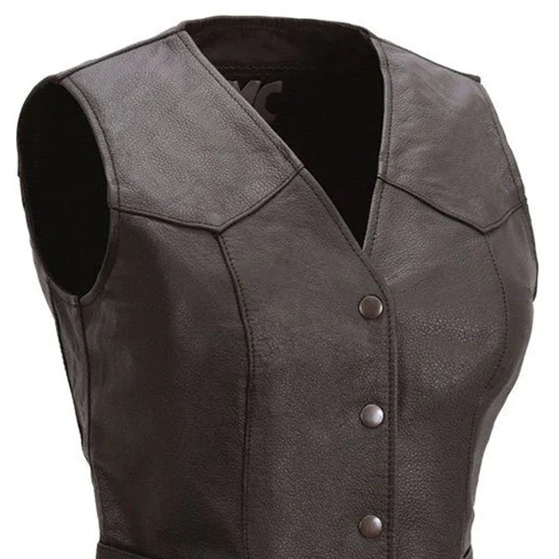 Sweet Sienna Women's Motorcycle Leather Vest