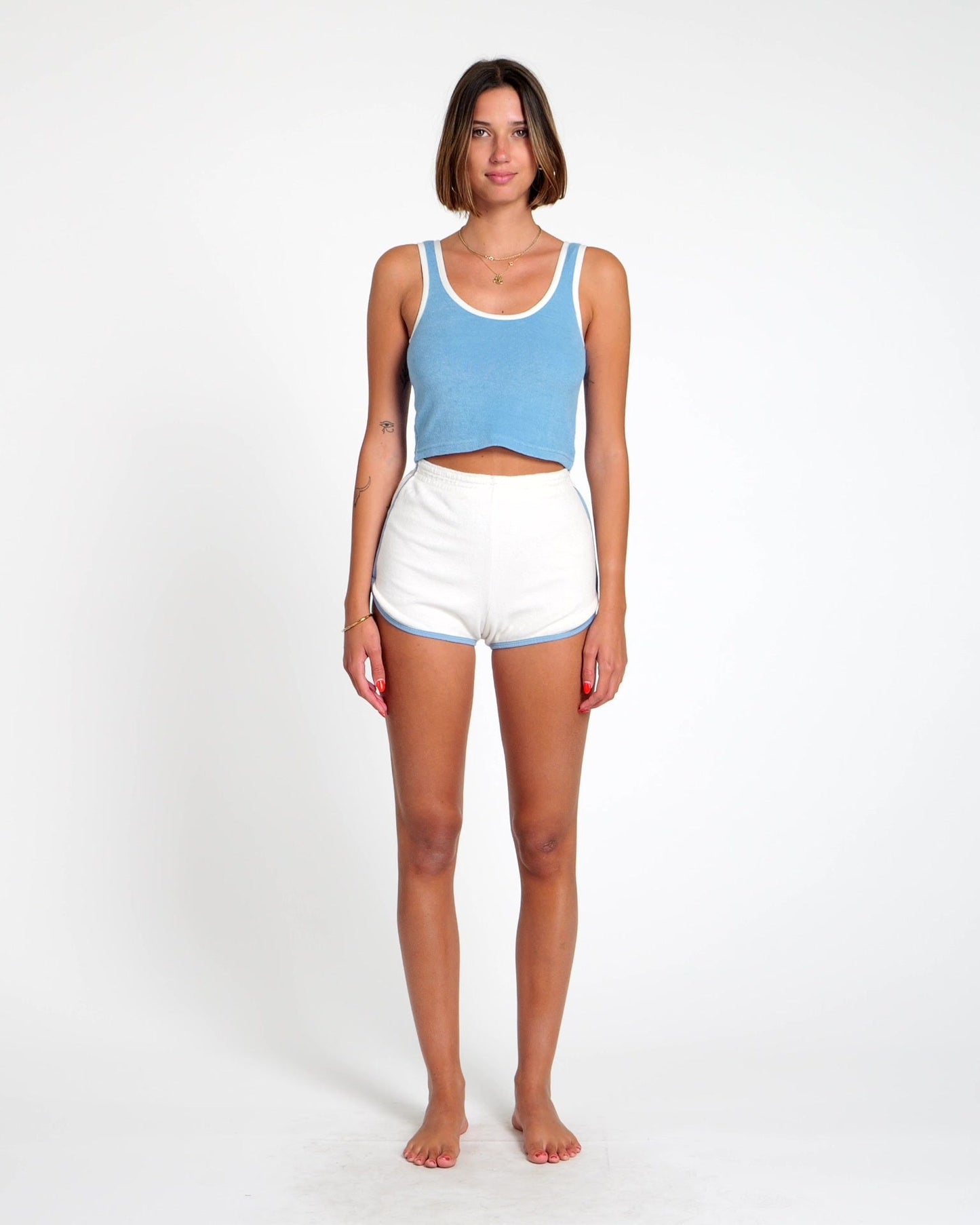 Women's Terry Tank (Blue Poppy/Cream)