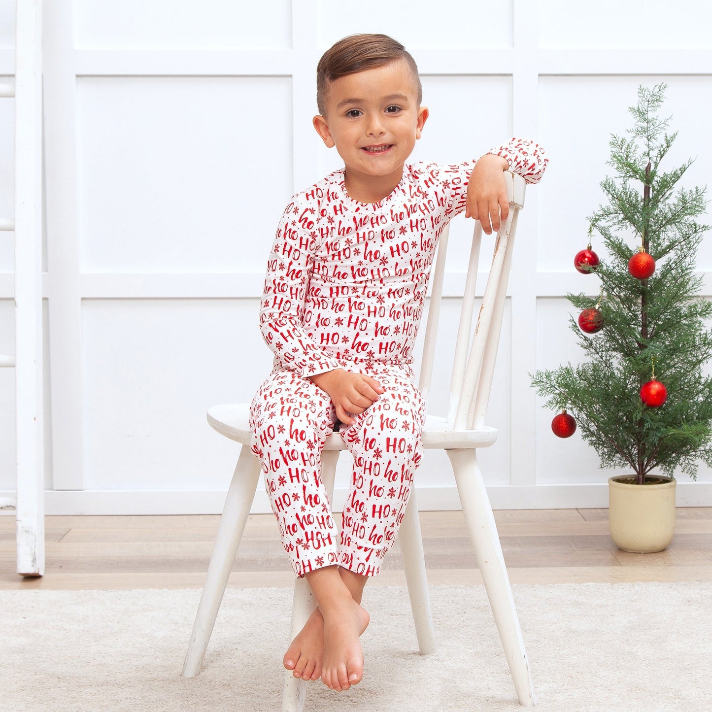 70 Christmas Bamboo Kids' Pajama Set Ho-Ho-Ho