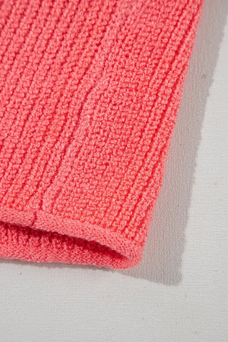 Sweater Vest - Lace-Up Knit - Casual Sleeveless Top