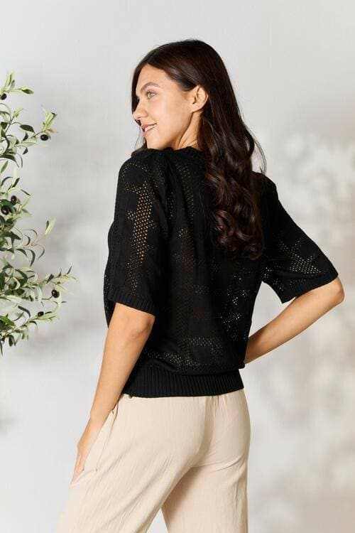 Ribbed Knit Top - Round Neck - Chic Versatile Style