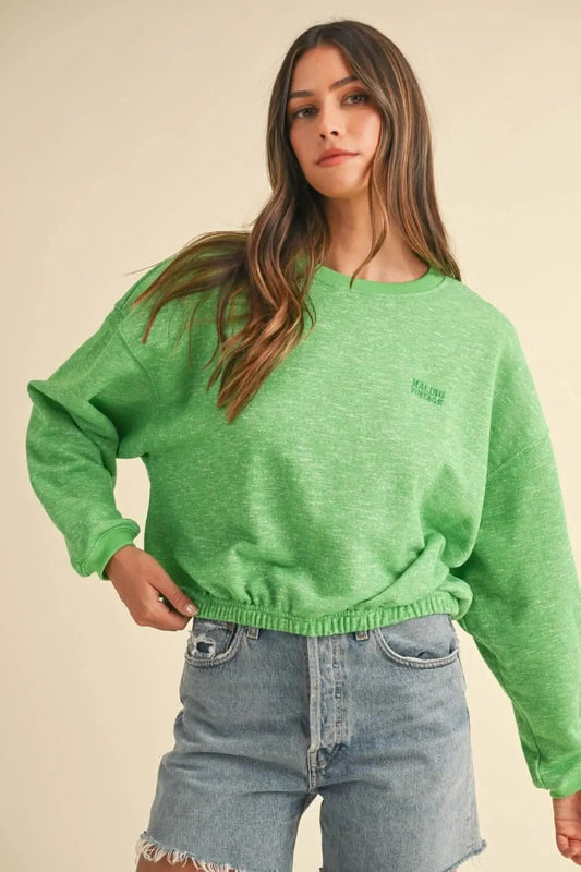 Trendsi Malibu vintage crop sweatshirt - Premium Quality