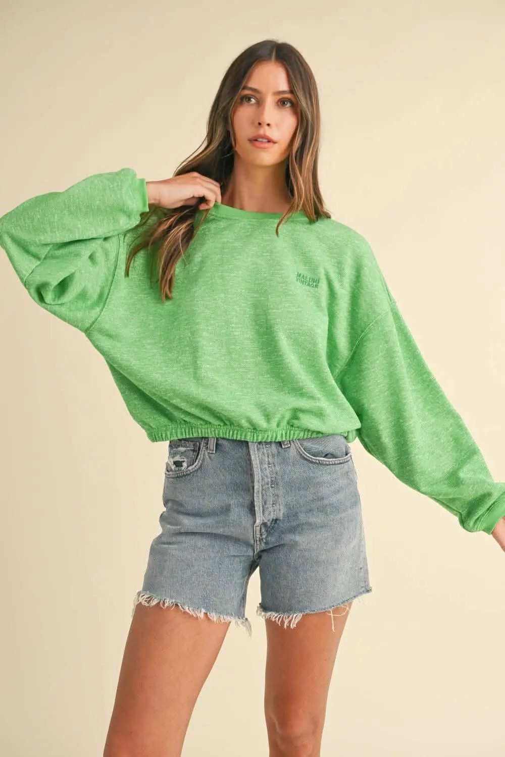 Trendsi Malibu vintage crop sweatshirt - Premium Quality