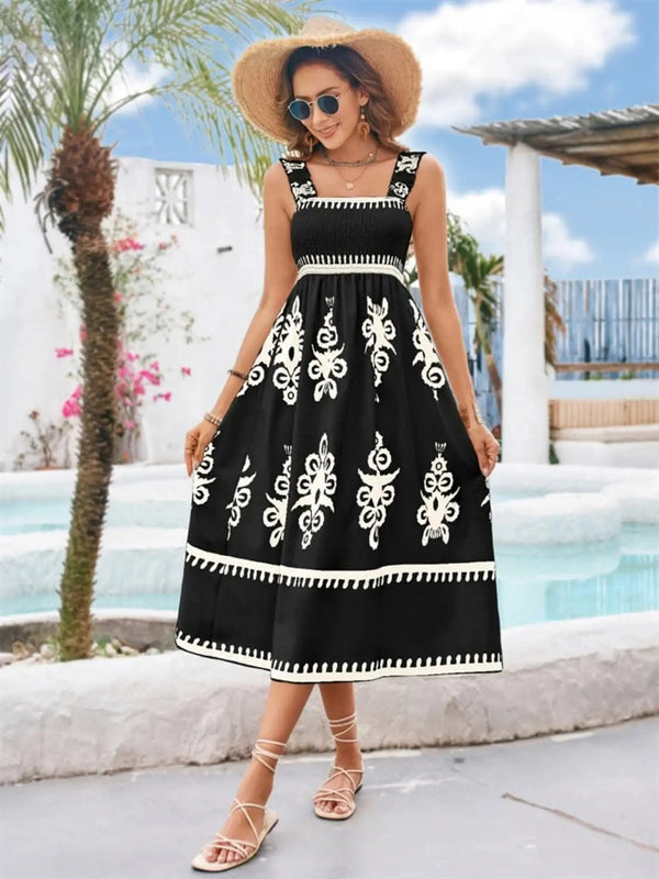 Trendsi Chic square neck midi dress