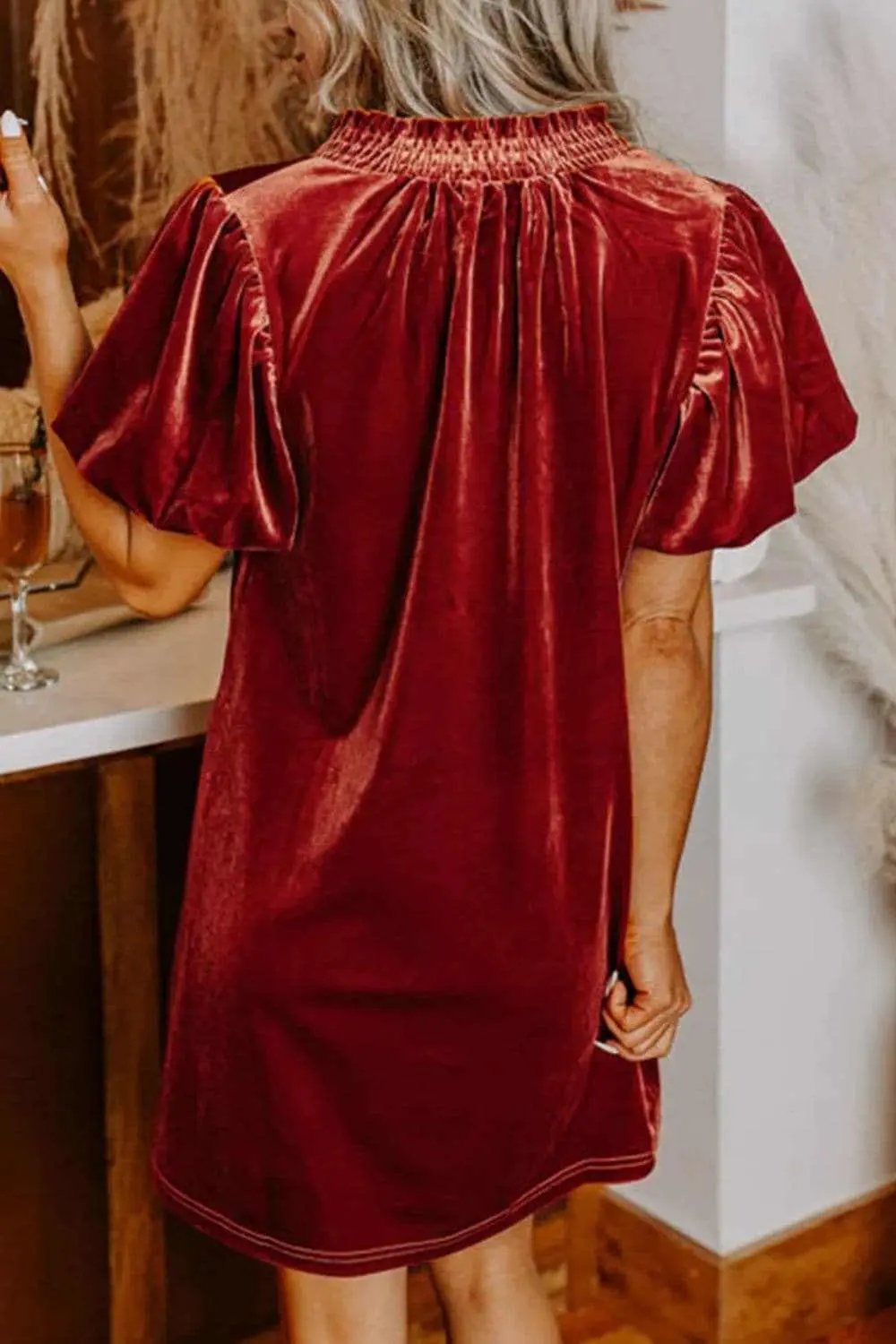 Mini Dress - Tie Neck - Chic Style