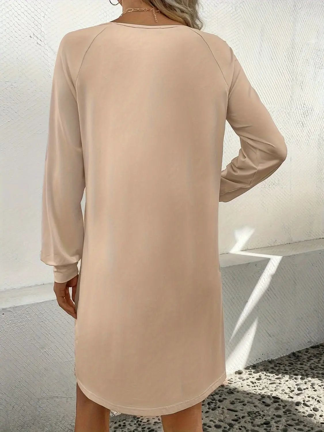 V-Neck Dress - Comfortable Wardrobe Essential - Casual Chic