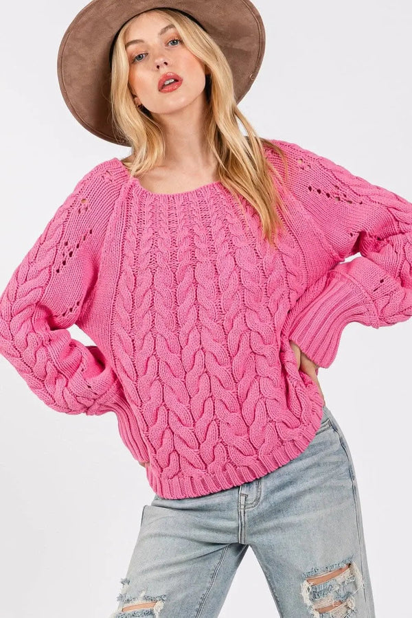 Trendsi Cable-Knit Sweater Women's Oversized Fall Outfit Essential