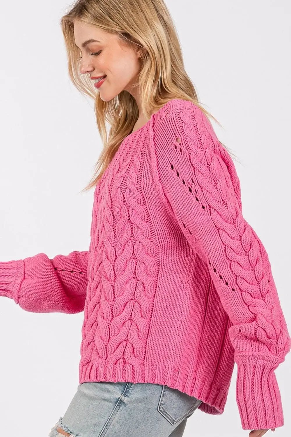 Trendsi Cable-Knit Sweater Women's Oversized Fall Outfit Essential