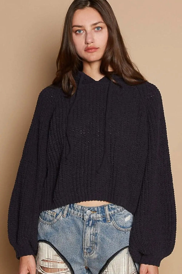 Trendsi Back Slit Hoodie Women's Fashion Crop Top USA Shipped!