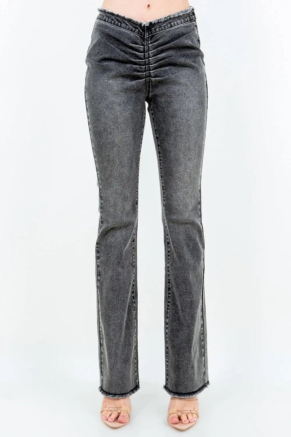 Trendsi Premium Chic v-cut ruched flare pants