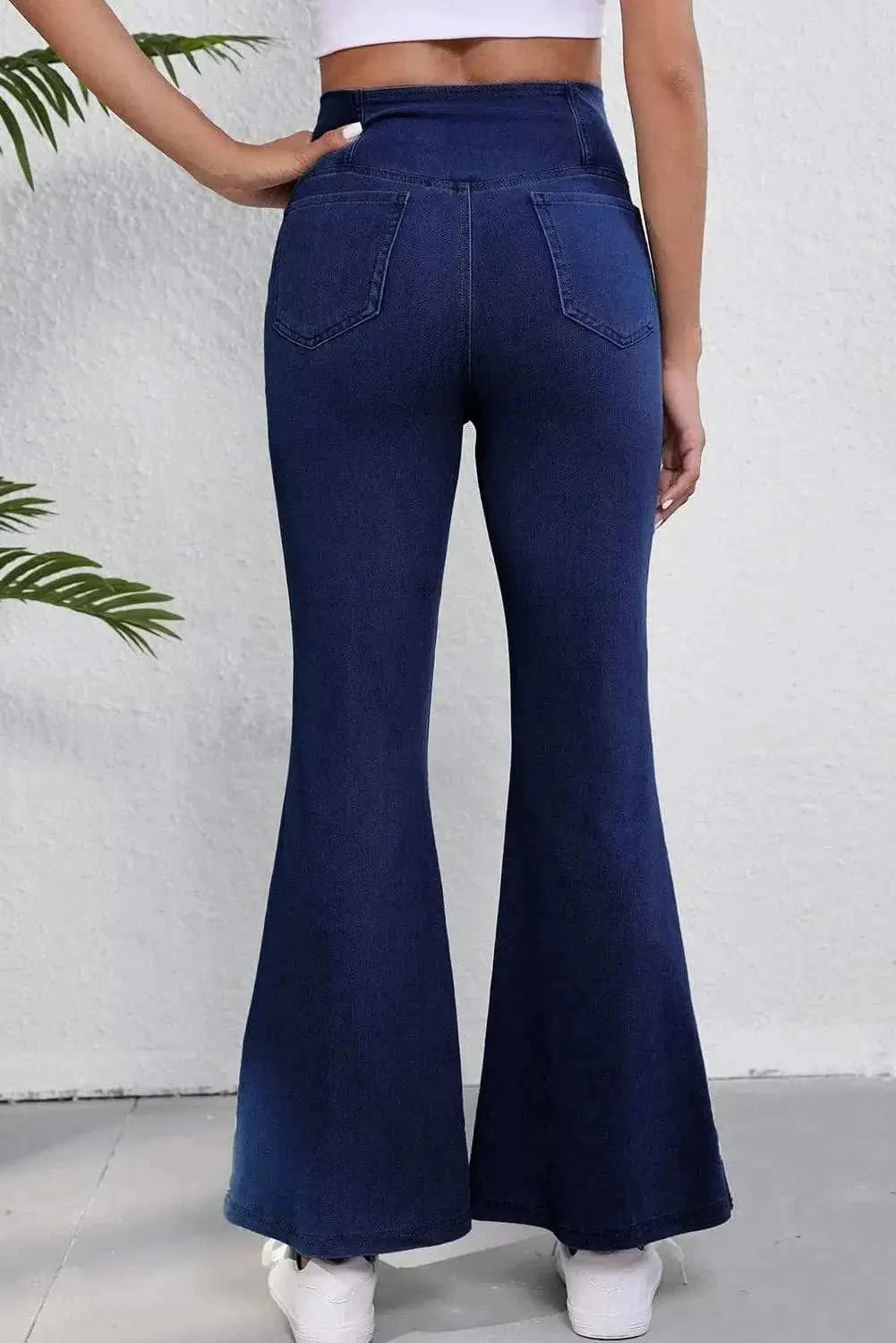 Asymmetric Waist Flare Jeans - LoveSalve by Trendsi