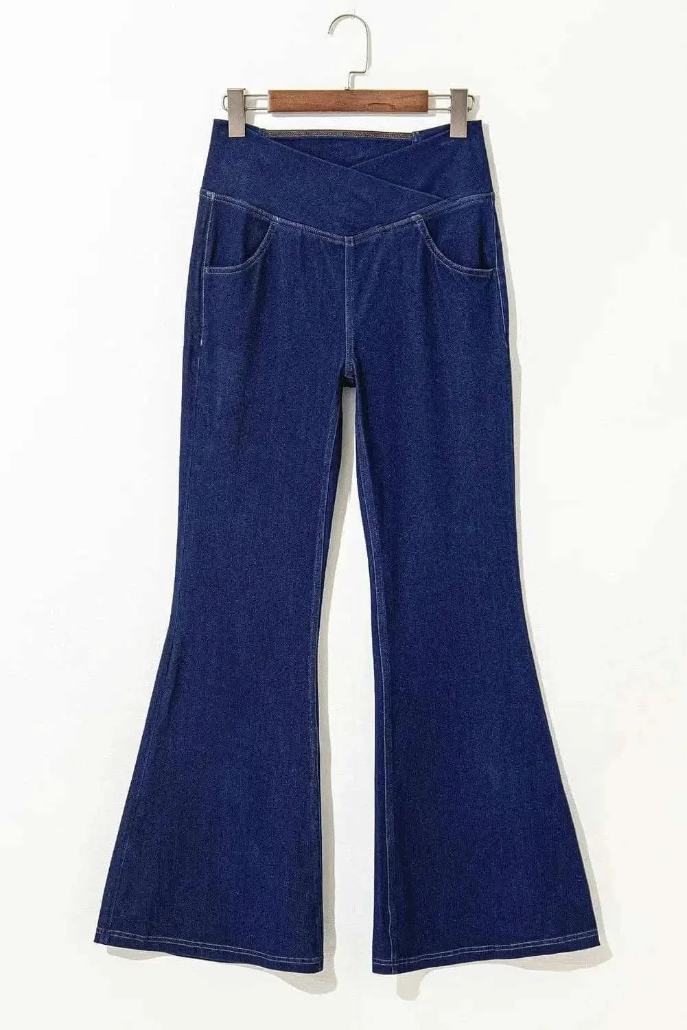 Asymmetric Waist Flare Jeans - LoveSalve by Trendsi