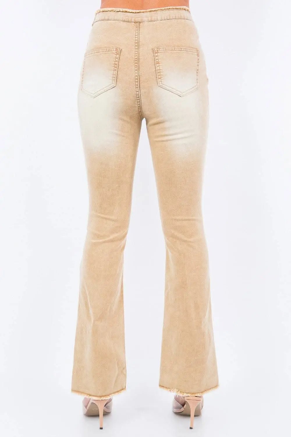 Trendsi V-cut ruched mid flare pants