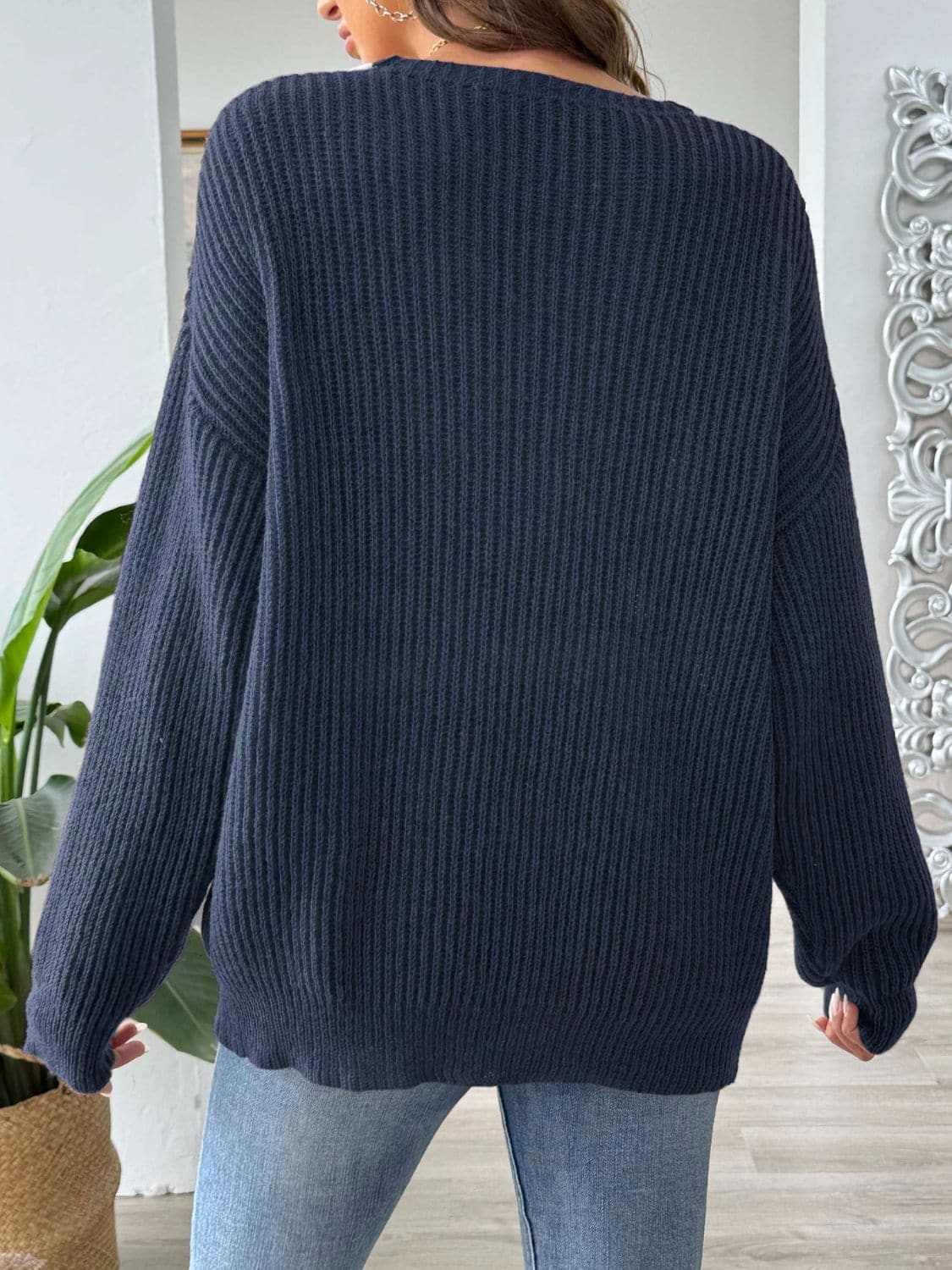 Trendsi Color Block Long Sleeve Sweater