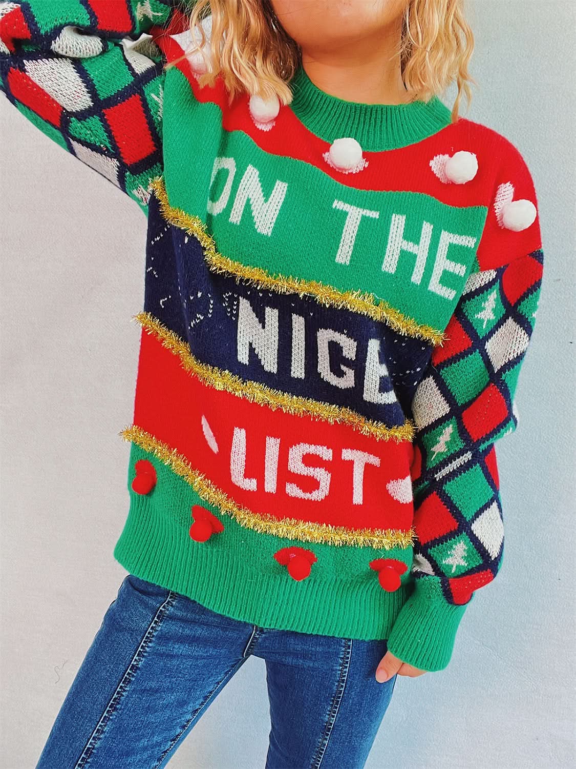 Trendsi Knit Pom-Pom Pullover Women's Chic Top: Soft & Cozy