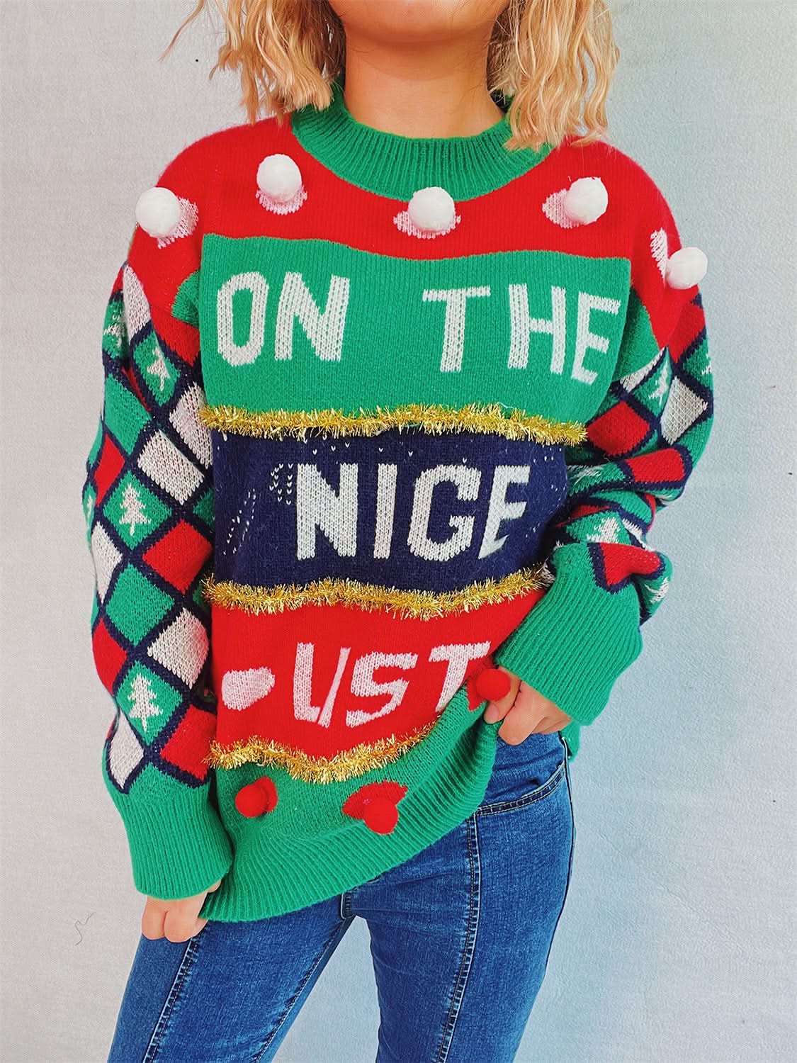 Trendsi Knit Pom-Pom Pullover Women's Chic Top: Soft & Cozy