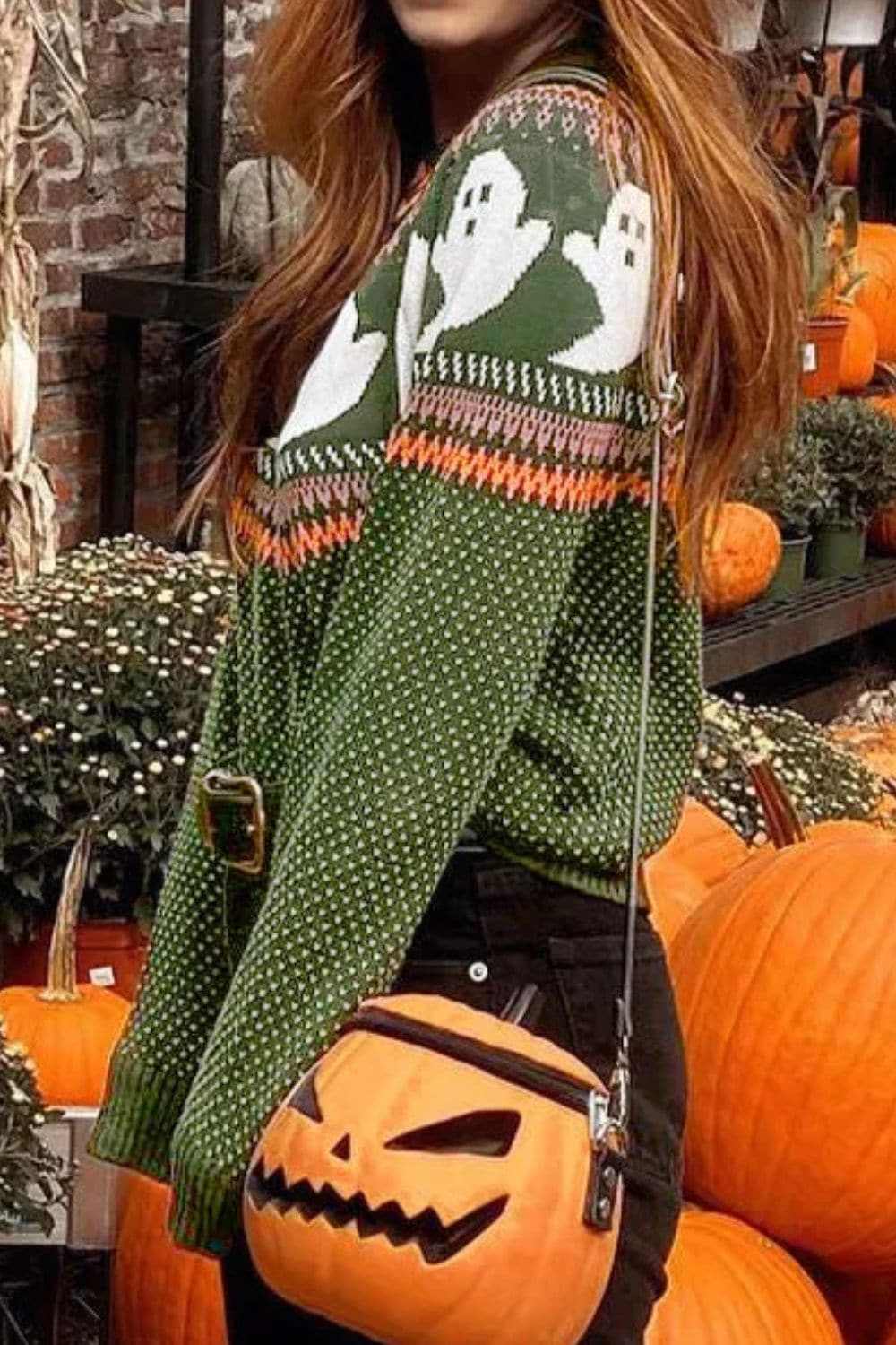 Sweater - Cozy Ghost Print - Long Sleeve