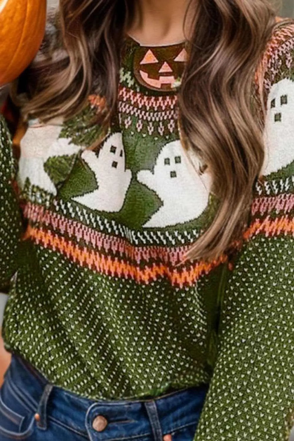 Sweater - Cozy Ghost Print - Long Sleeve