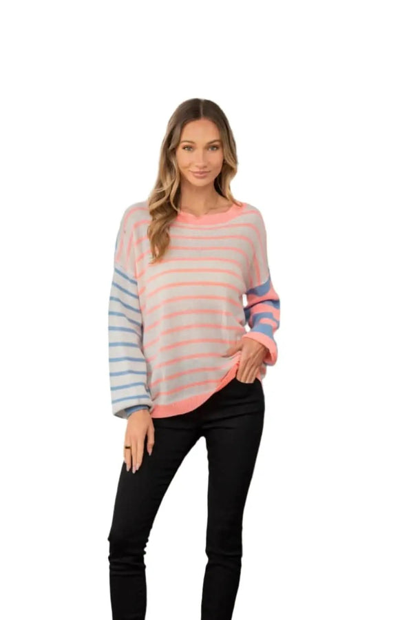 Trendsi Sew In Love Full Size Striped Dropped Shoulder Swe
