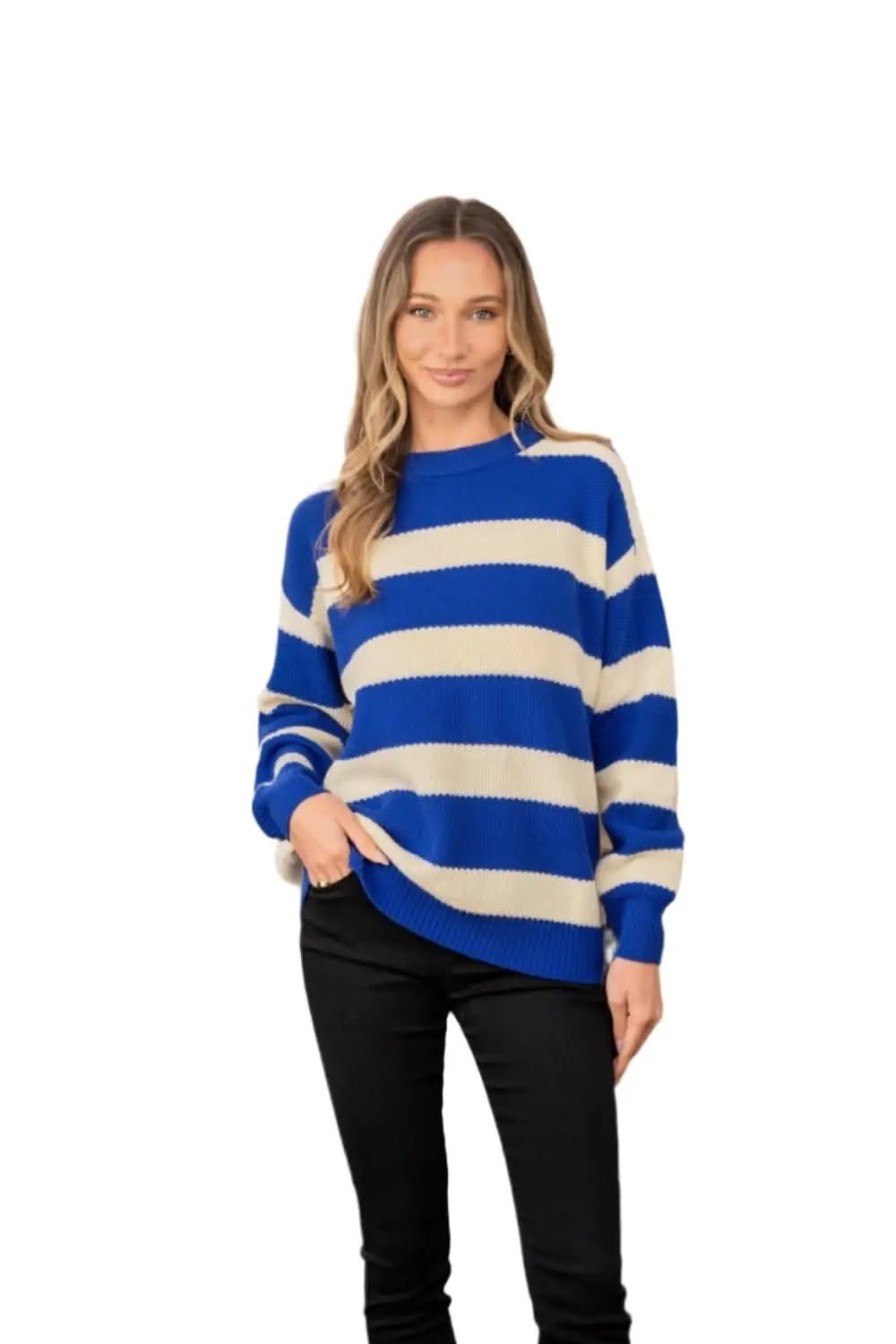 Trendsi Striped Sweater Women's Casual Knit Top - Vibrant Colors, Soft Knit