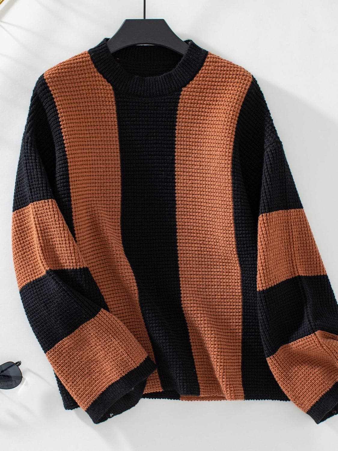 Trendsi Color block knit sweater - round neck