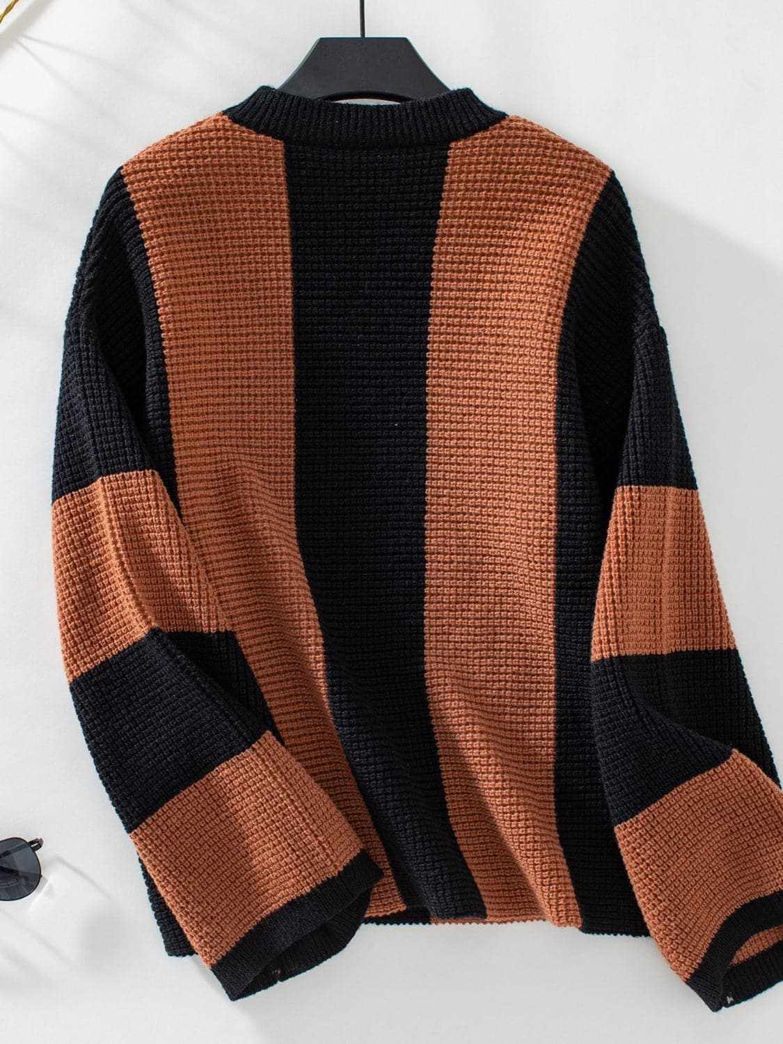 Trendsi Color block knit sweater - round neck
