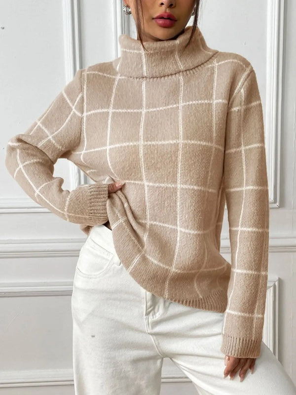 Trendsi Cozy plaid turtleneck sweater