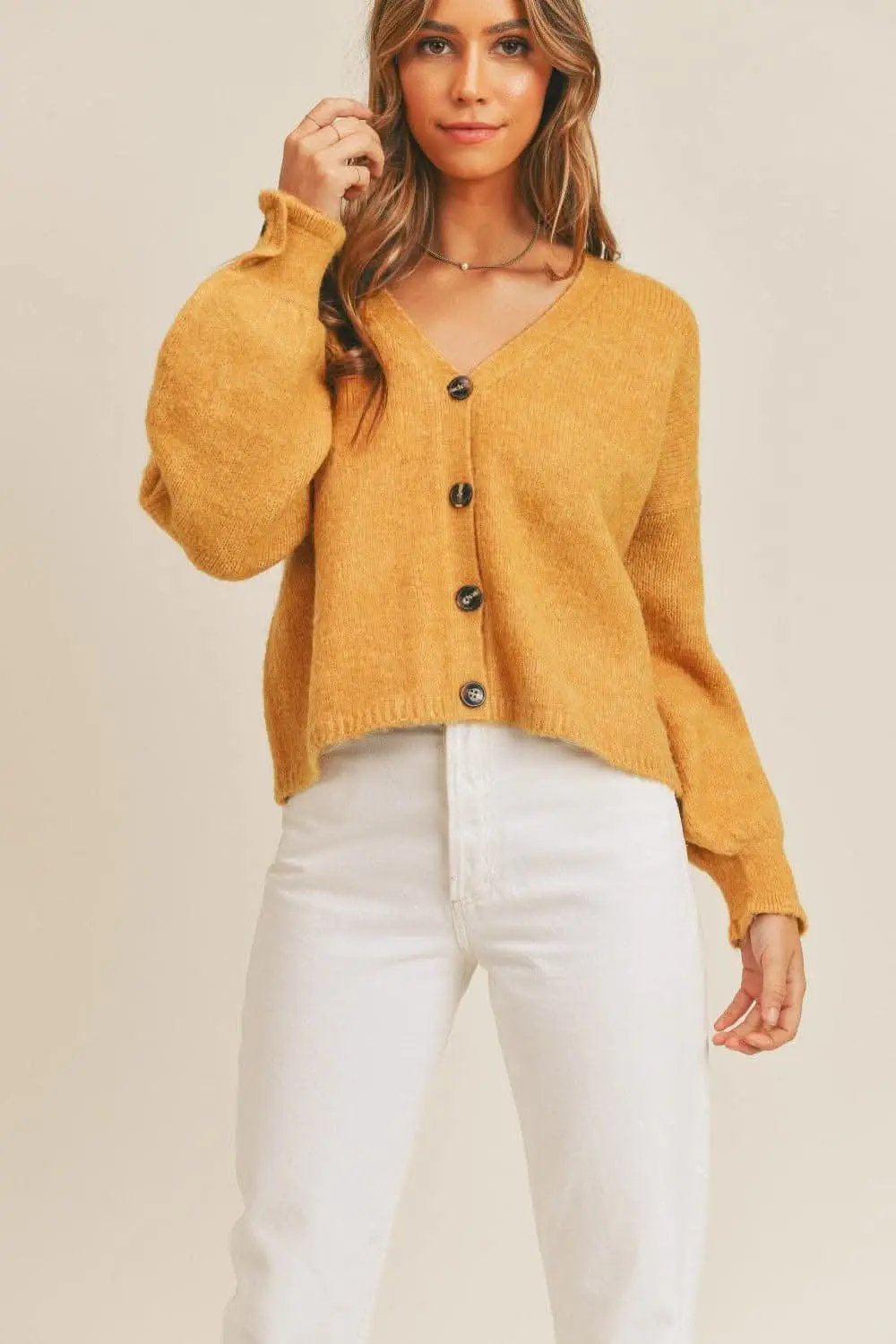 Long Sleeve Cardigan - Soft & Cozy - Stylish Layering Knit Sweater