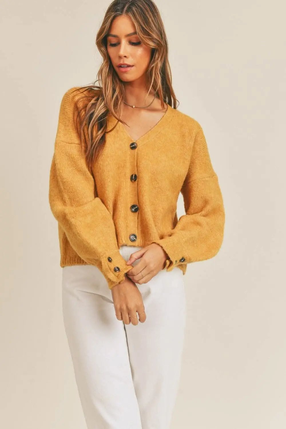 Long Sleeve Cardigan - Soft & Cozy - Stylish Layering Knit Sweater