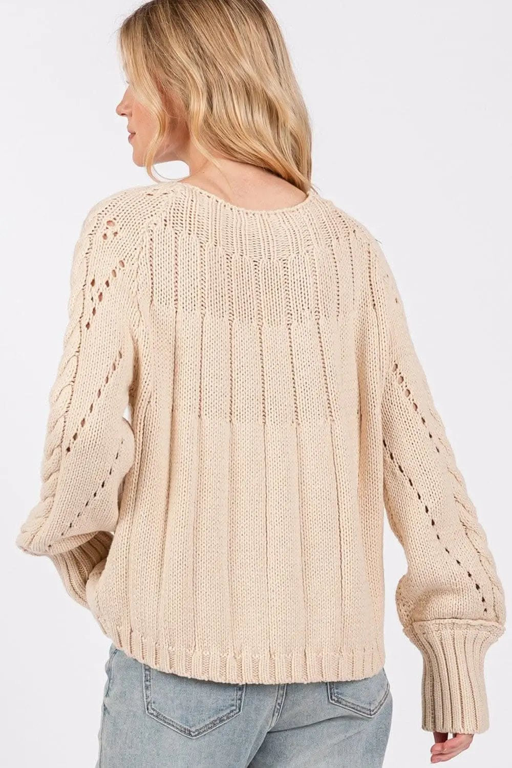 Trendsi Cable-Knit Sweater Women's Oversized Fall Fashion Comfy Pullover