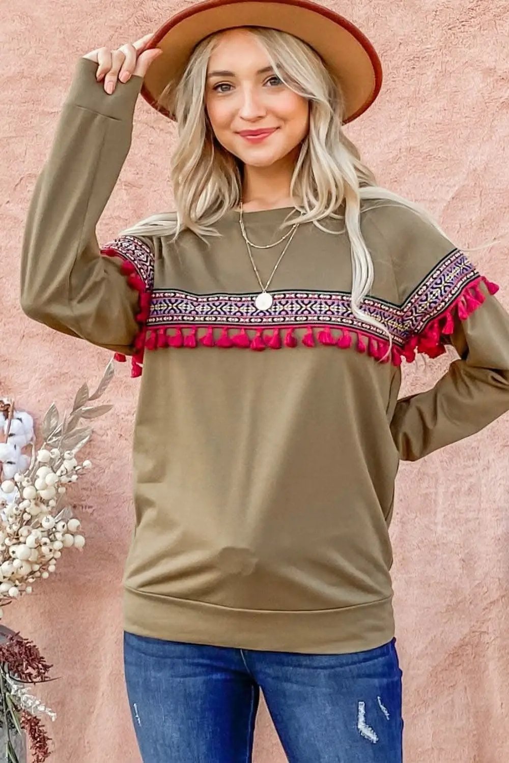 Women's Blouse - Lightweight Tassel - Boho Ethnic Style