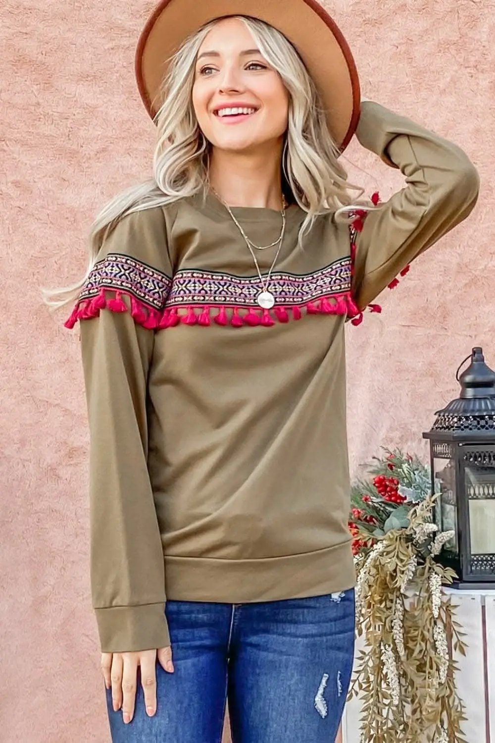 Women's Blouse - Lightweight Tassel - Boho Ethnic Style