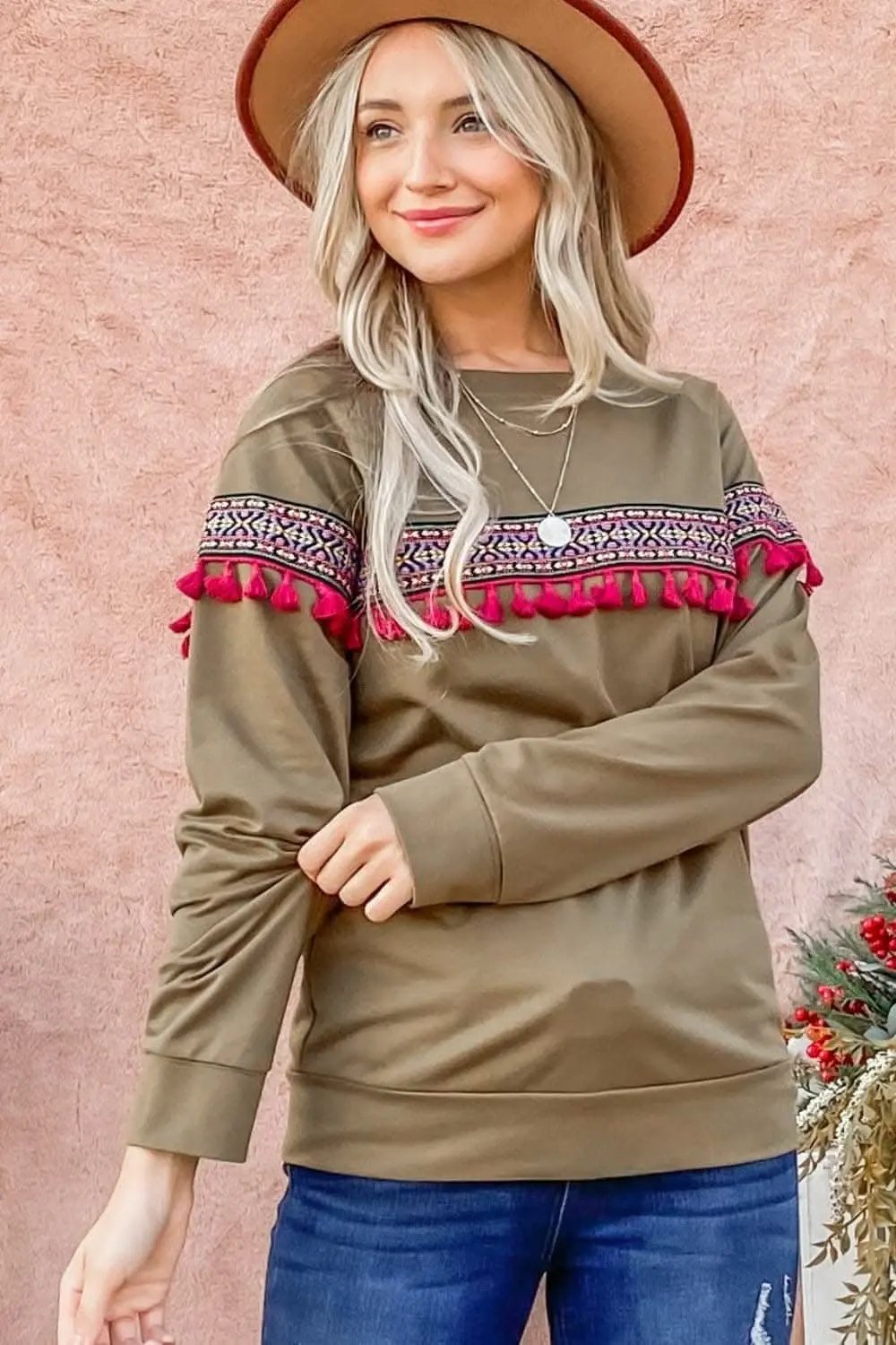 Women's Blouse - Lightweight Tassel - Boho Ethnic Style