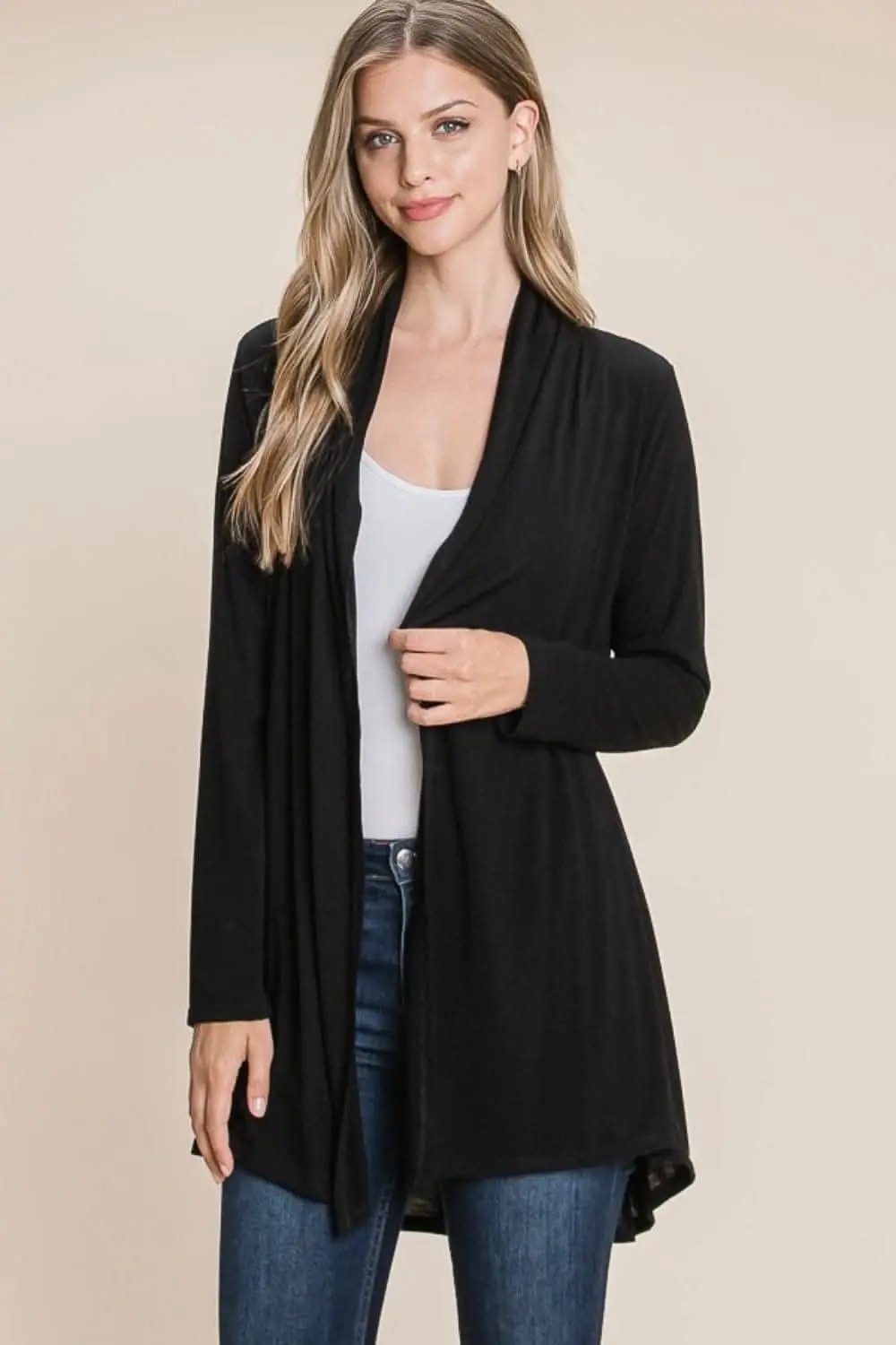 Trendsi Chic open front knit cardigan