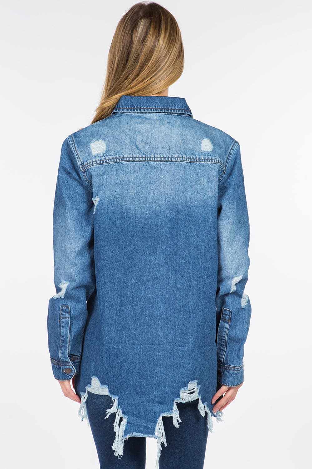 Denim Jacket - Distressed - Chic Style