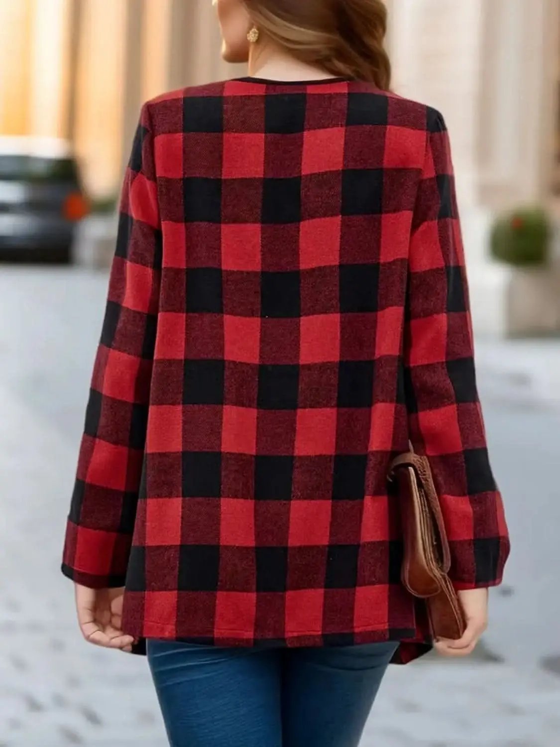 Trendsi Plaid Jacket Women's Fall Fashion Versatile Long Sleeve Top