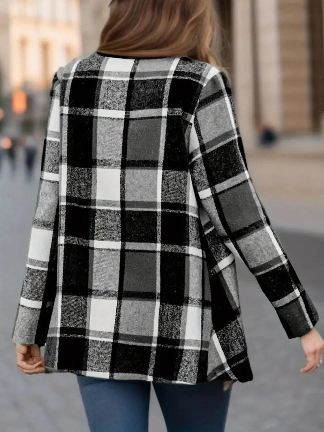 Trendsi Plaid Jacket Women's Fall Fashion Versatile Long Sleeve Top