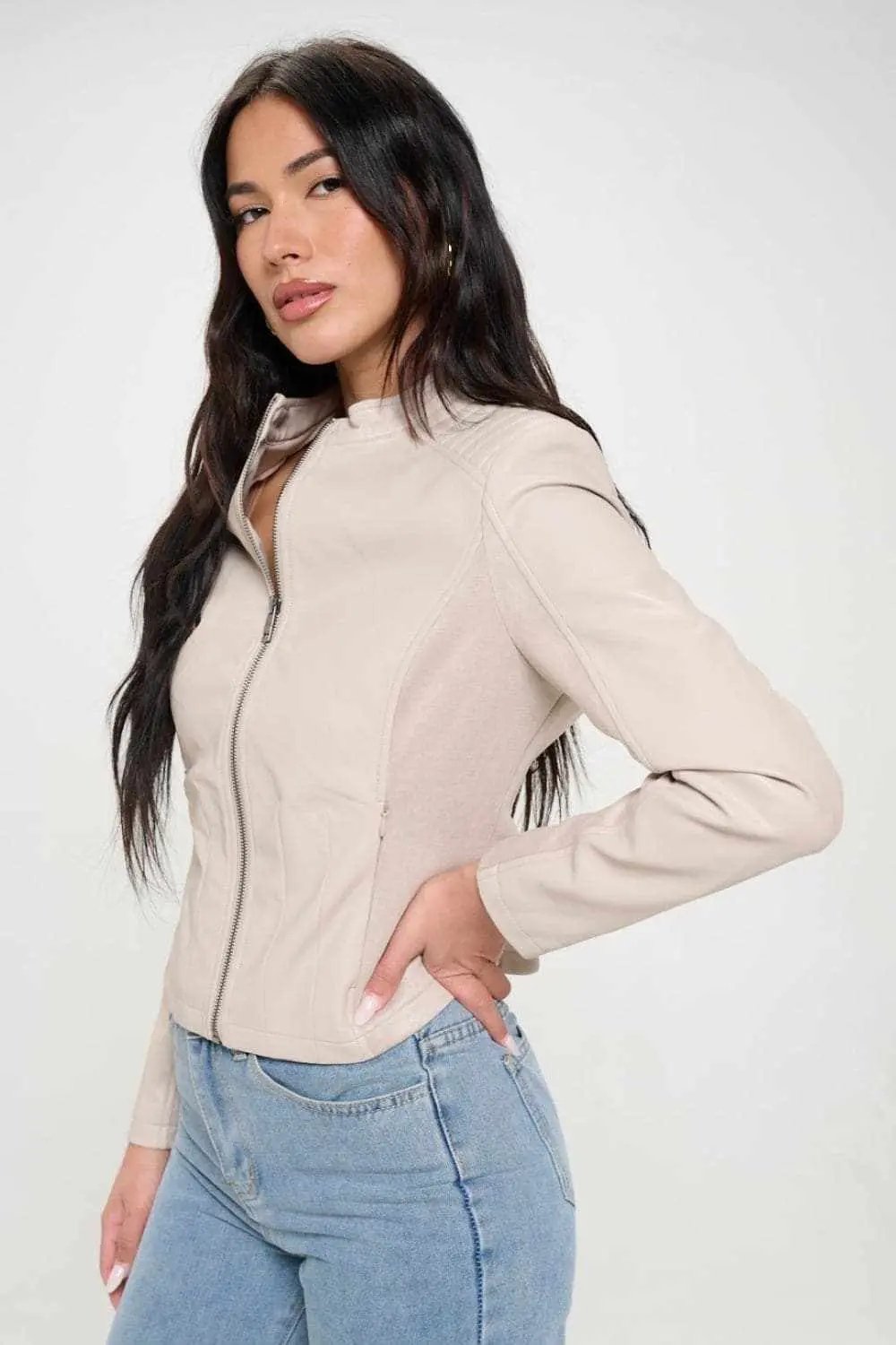 Moto Jacket - Vegan Leather - Chic Style