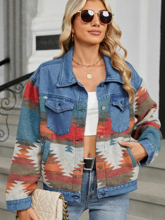 Trendsi Chic denim jacket with pockets