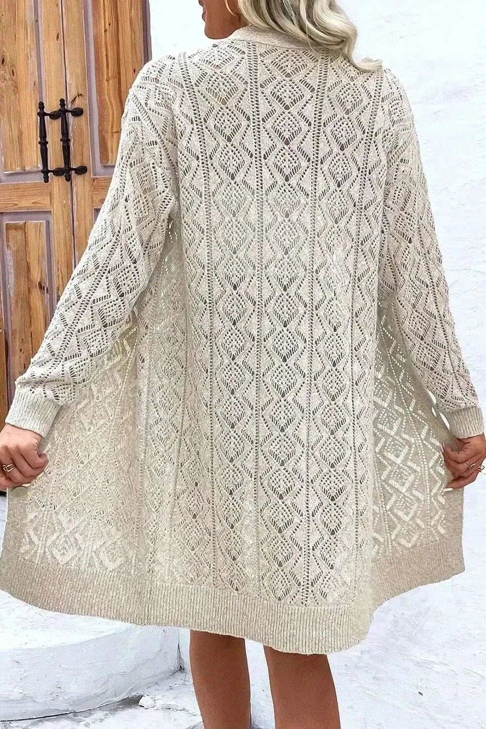 Trendsi Openwork long sleeve cardigan