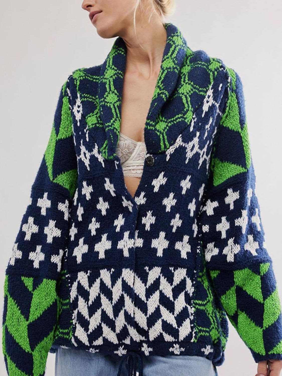Trendsi Chic long sleeve button-up cardigan