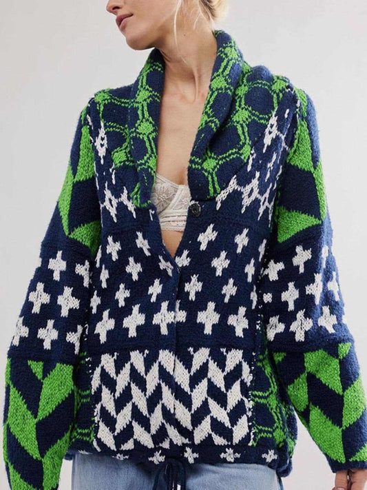 Trendsi Chic long sleeve button-up cardigan