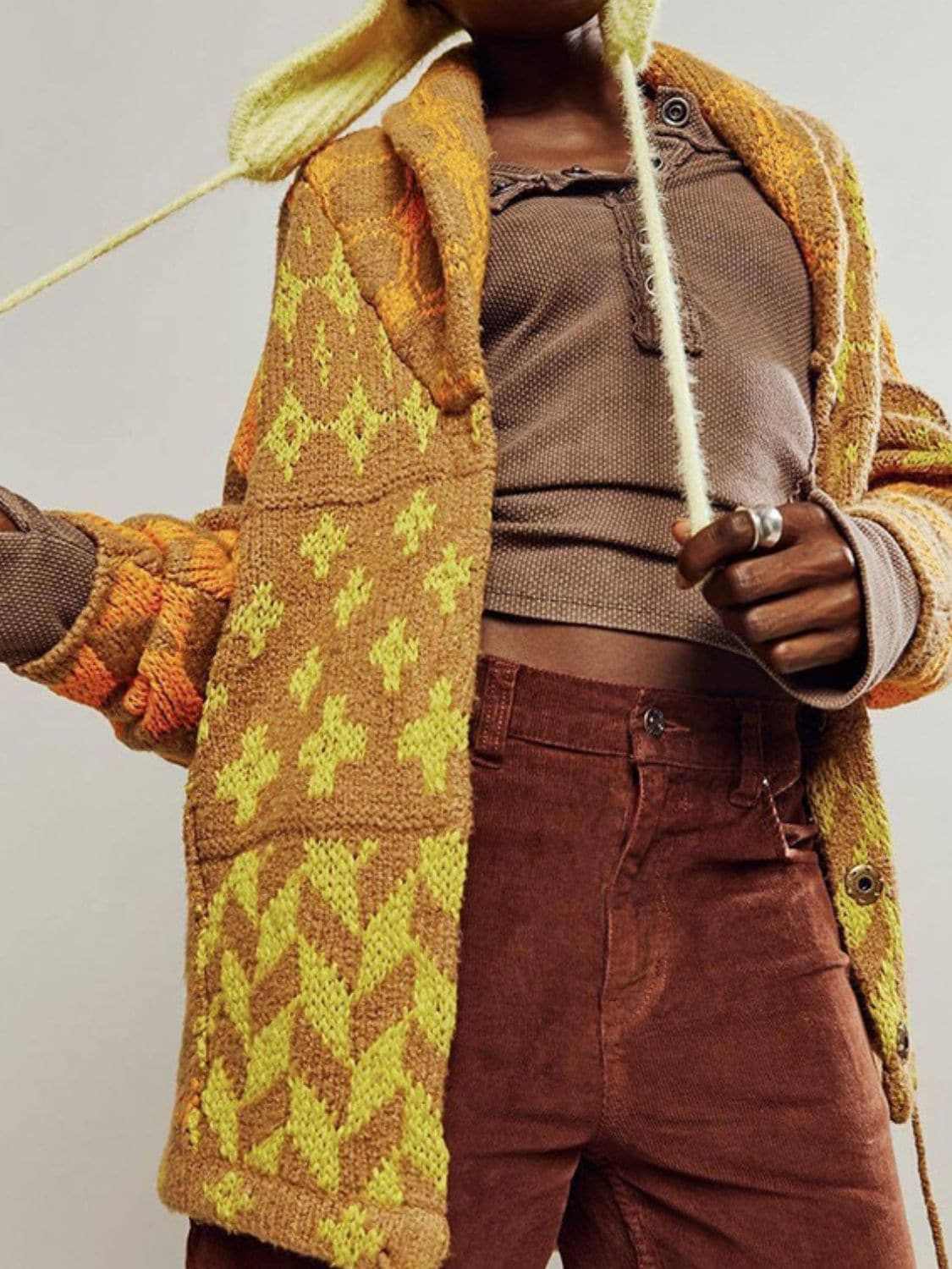 Trendsi Chic long sleeve button-up cardigan